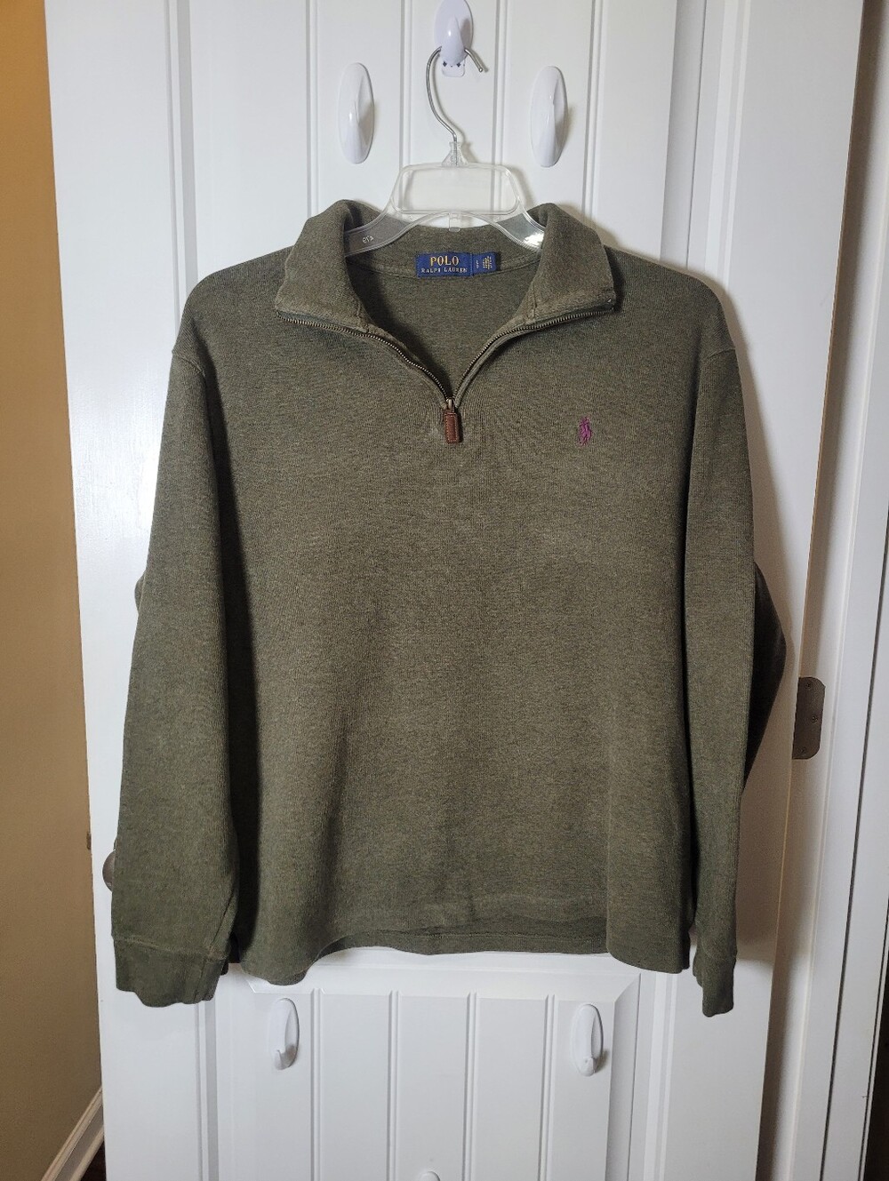 Vintage Polo by Ralph Lauren Olive Green Half-Zip Pullover. Size L